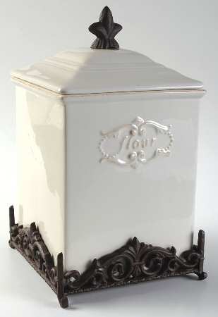 Marie Antoinette Large Canister W/Metal Base
