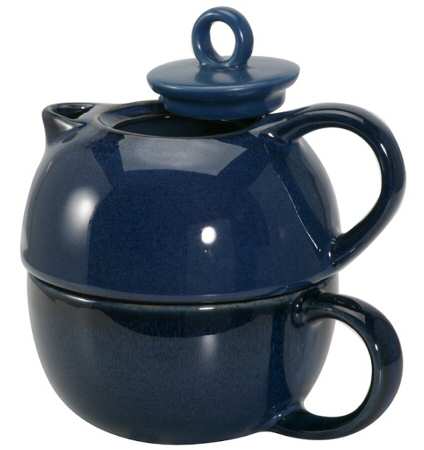 Ch'A Twilight Blue Individual Teapot & Lid with Cup
