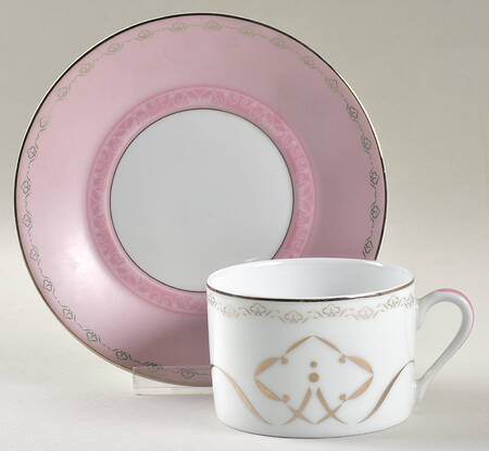 Margot Pink Flat Cup & Saucer Set