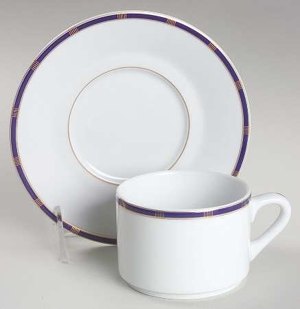 Zenith Blue Flat Cup & Saucer Set