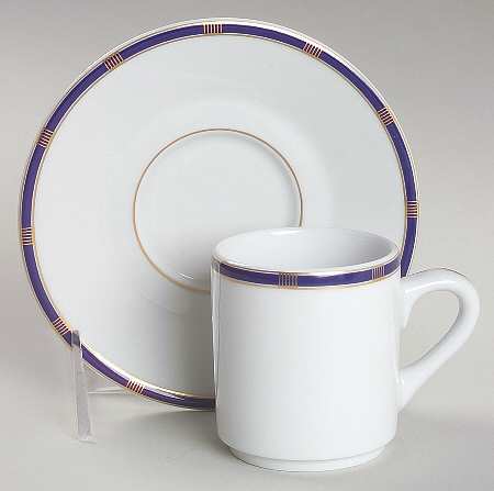Zenith Blue Flat Demitasse Cup & Saucer Set