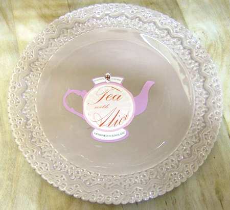 Tea with Alice Taupe Dinner Plate
