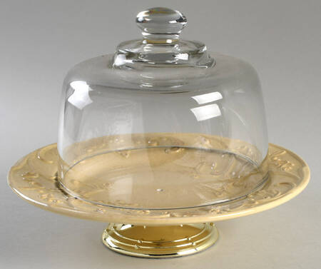 Provence 6 1/2"-7 1/2" Footed Cheese Plate w/ Glass Dome HC
