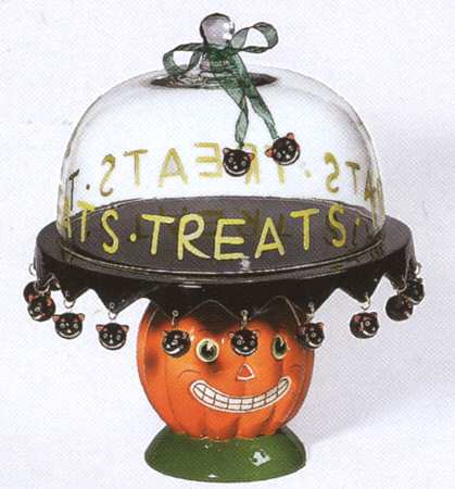 Halloween Footed Cake Plate & Cover
