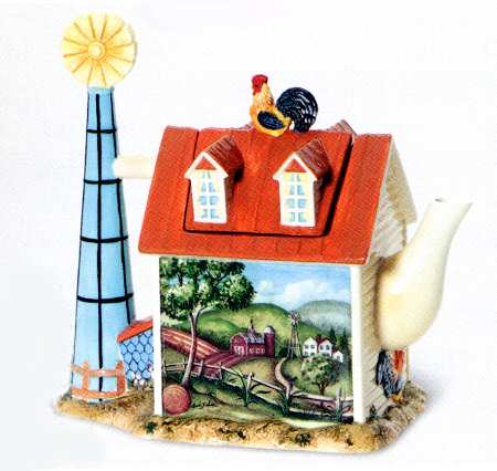 Farm Figural Teapot & Lid