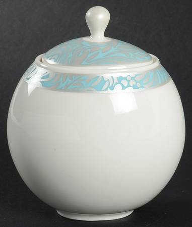 Lucille Teal Sugar Bowl & Lid