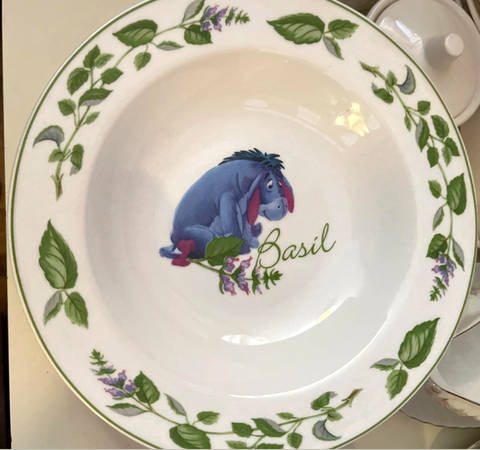 Winnie the Pooh (Floral Rim) Large Rim Soup Bowl