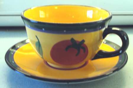 Italian Garden Footed Cup & Saucer Set