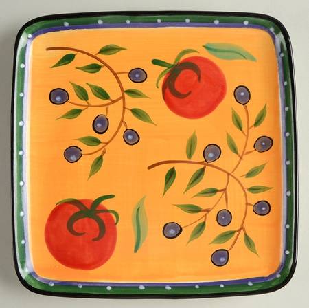 Italian Garden Square Salad Plate