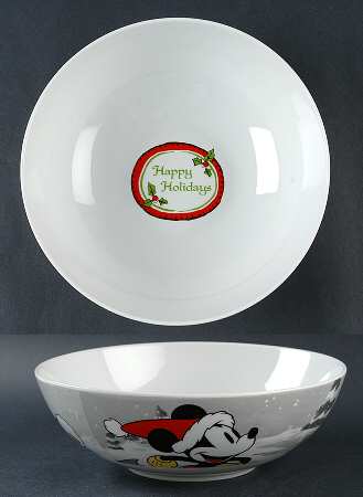Mickey's Vintage Holiday 9" Round Serving Bowl