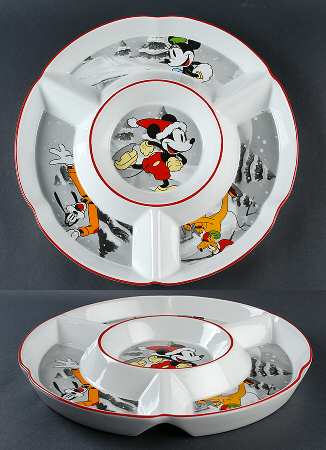 Mickey's Vintage Holiday 1 Pc Chip & Dip with 4 Sections