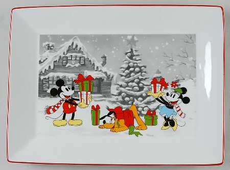 Mickey's Vintage Holiday Rectangular Tray