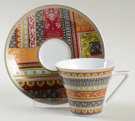 Ispahan Flat Demitasse Cup & Saucer Set
