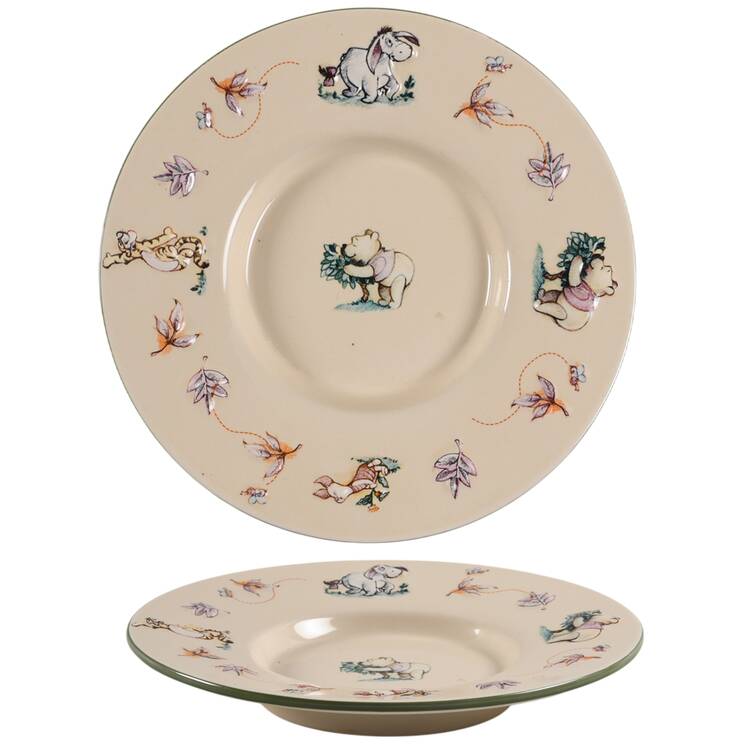 Winnie the Pooh (Leaf&Animal Rim) 7" Flat Pillar Candleholder