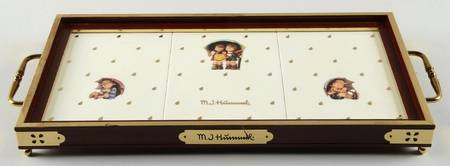 Hummel Collection Rectangular Wood Tray with Tile Insert