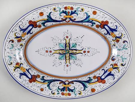 Ricco Deruta Blue 11" Oval Serving Platter