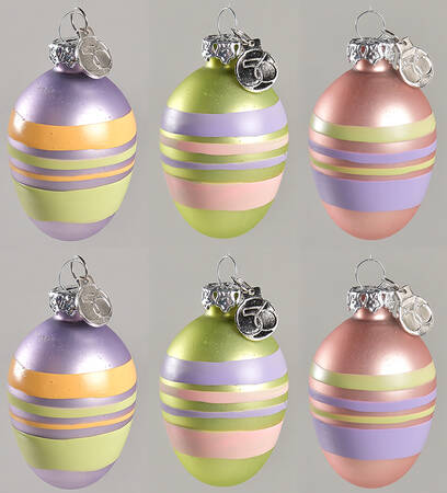 Tisket Tasket Set of 6 Mini Easter Egg Glass Ornaments