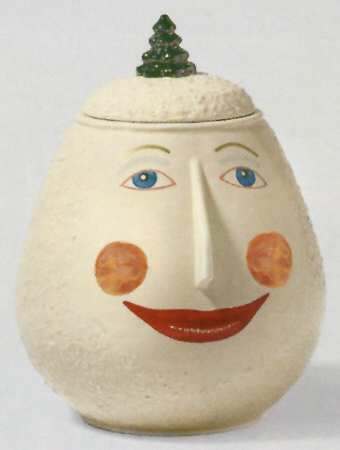 Happy Holidays Figural Cookie Jar & Lid