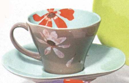 Petals (Tickle Collection) Flat Cup & Saucer Set