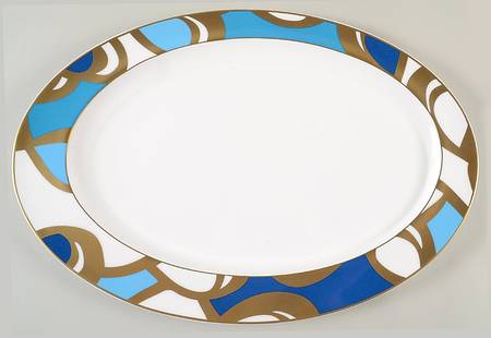 Interlude Dancing Loops 17" Oval Serving Platter