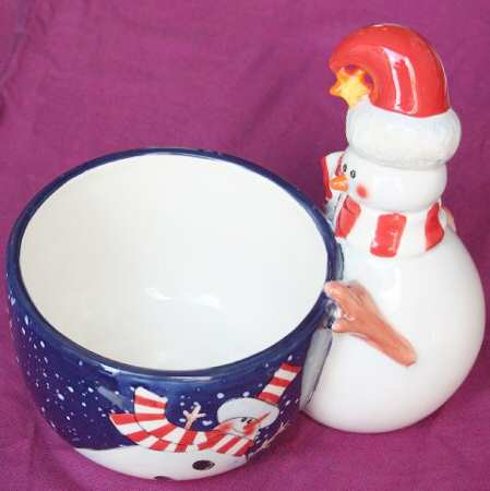 Holiday Snowman Open Figural Sugar Bowl