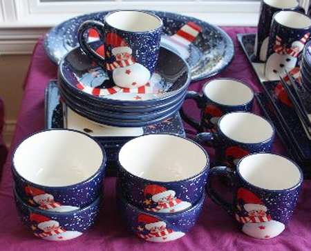Holiday Snowman 9" Soup/Pasta Bowl