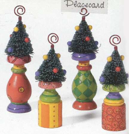 Christmas Glitz Figural Placard/Place Card Holder