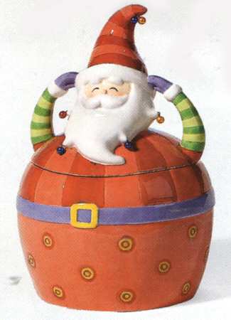 Christmas Glitz Figural Cookie Jar & Lid
