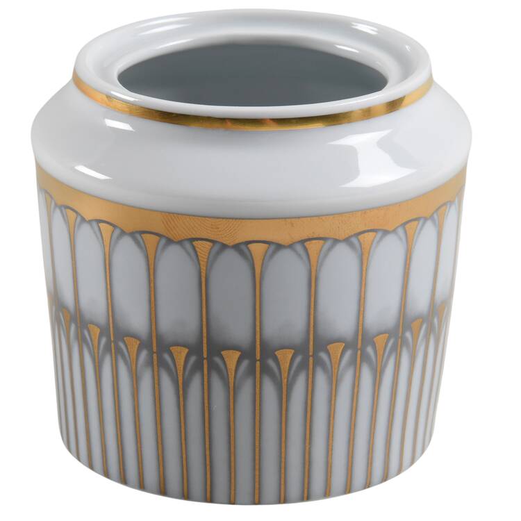 Arcades Grey Gold Sugar Bowl No Lid