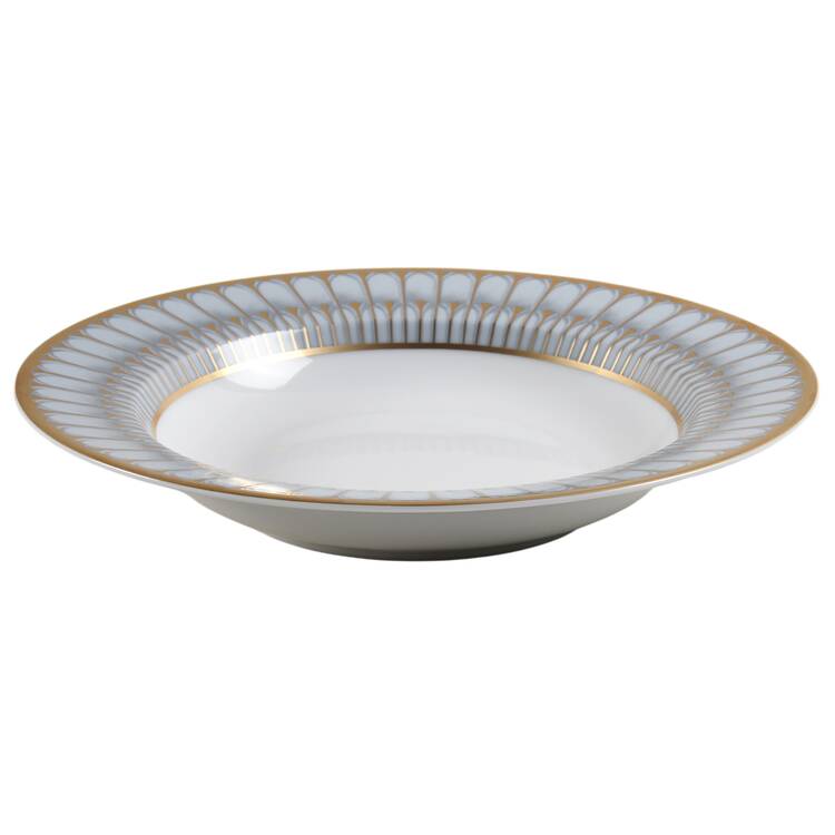 Arcades Grey Gold Rim Soup Bowl