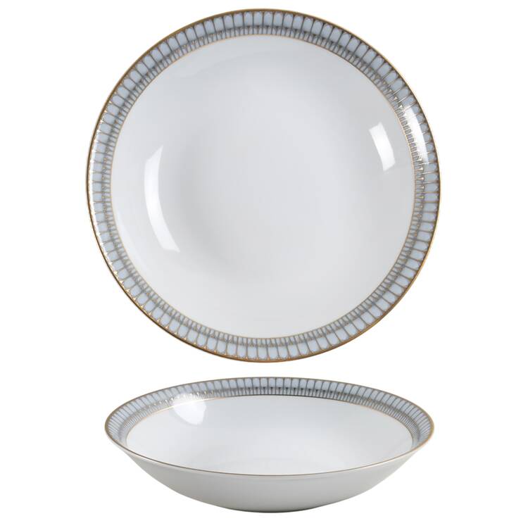 Arcades Grey Gold 11" Deep Round Platter