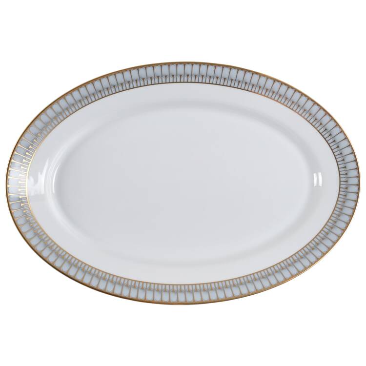 Arcades Grey Gold 16" Oval Serving Platter