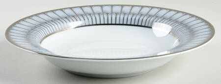 Arcades Grey Platinum Rim Soup Bowl