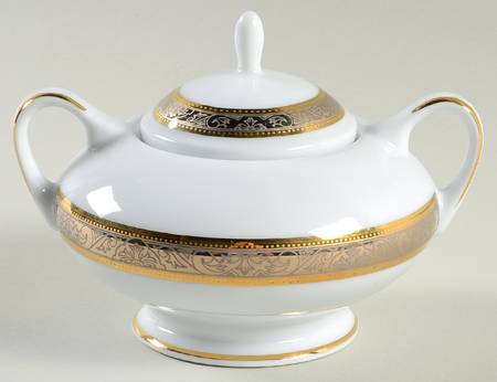Golden Platinum Sugar Bowl & Lid