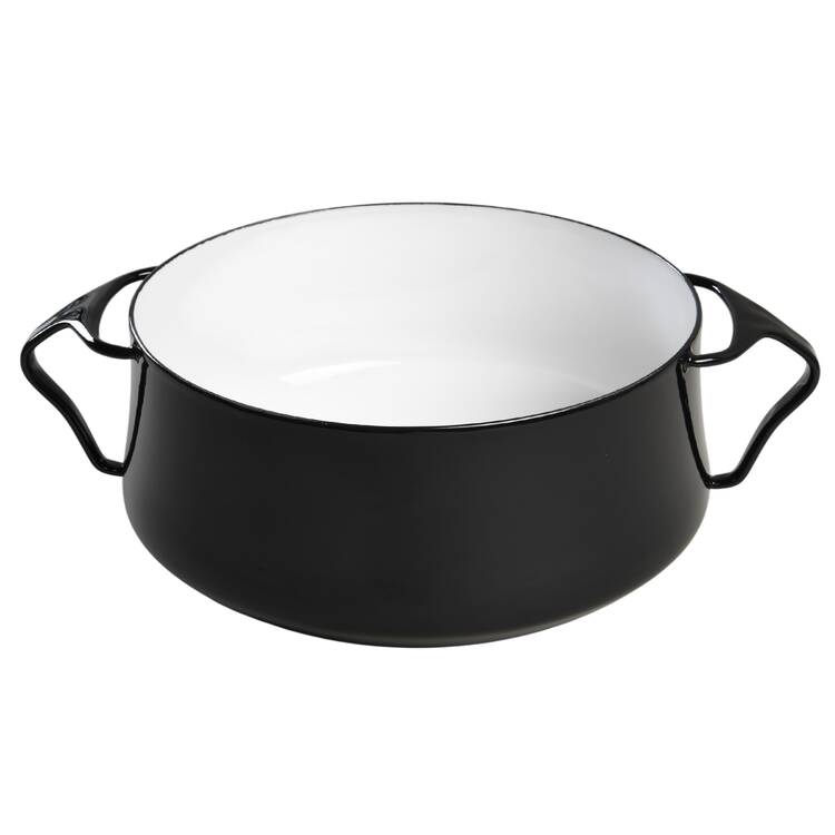 Kobenstyle (Black Outside and Bottom, White Inside 2 Quart Metal Covered Casserole, No Lid