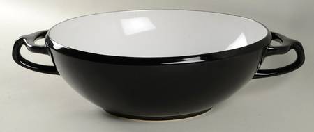 Kobenstyle (Black Outside and Bottom, White Inside 11" Round Serving Bowl