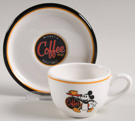 Mickey's Really Swell Coffee Espresso Cup and Saucer Set