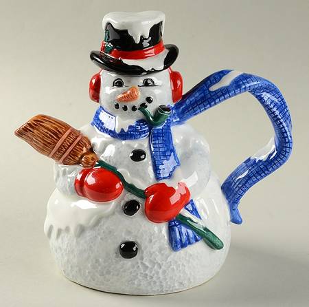 Snowflake the Snowman Figural Teapot & Lid