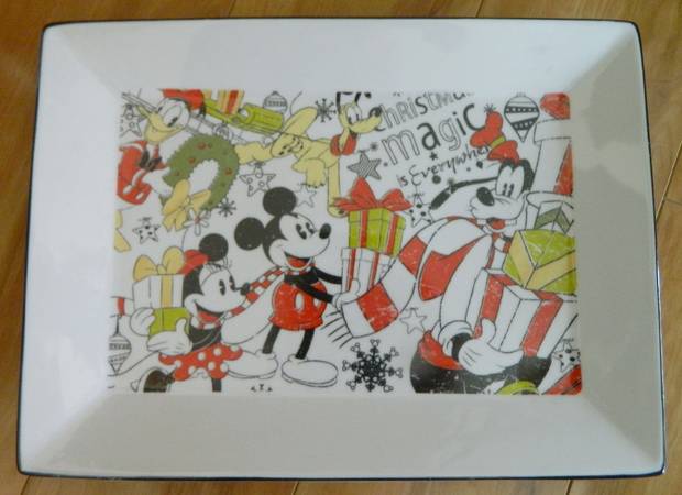 Mickey's Vintage Holiday Rectangular Tray 11"