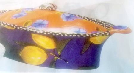 Blue Lemon 2 Quart Oval Covered Casserole