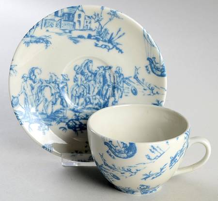 Heloise Blue Flat Cup & Saucer Set