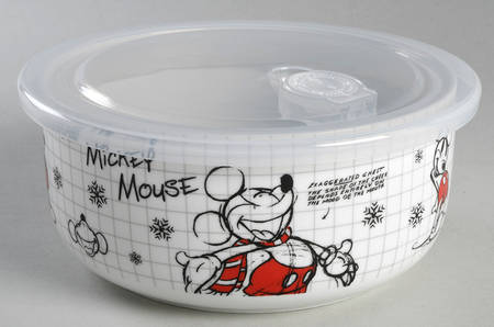 Christmas Sketchbook 32 Oz Round Plastic Microwave Bowl w/Vent Lid