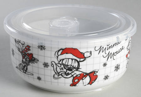 Christmas Sketchbook 26 Oz Round Plastic Microwave Bowl & Vented Lid