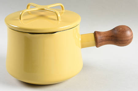 Kobenstyle Yellow 1.0 Quart Metal Covered Saucepan