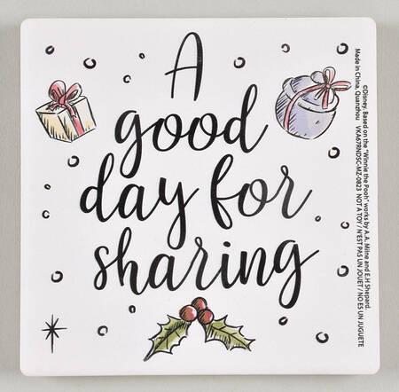 Pooh Christmas Square Corkback Coaster