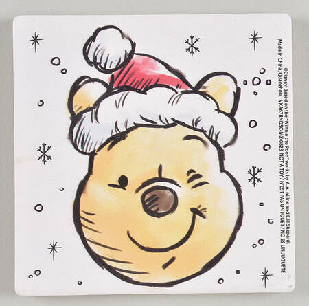 Pooh Christmas Square Corkback Coaster