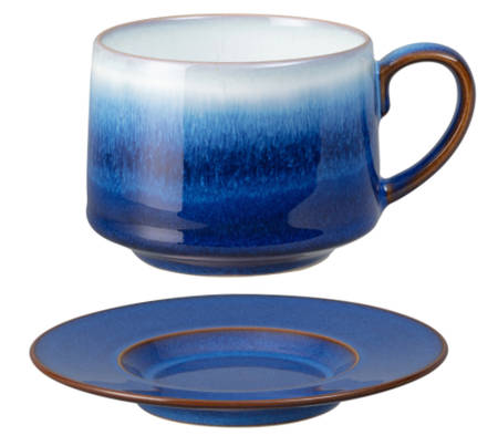 Blue Haze Flat Cup & Saucer Set