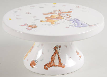 Winnie the Pooh Falling Leaves 7" Diameter Pedestal Cake Stand by Zrike