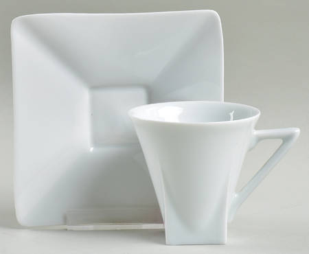 Kaolin Flat Demitasse Cup & Saucer Set