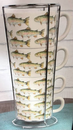 DNZ6 Stackable Mug - Set of 4 & Metal Holder